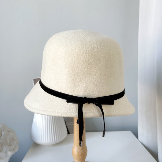 Sombreros de Fieltro de Lana para Mujer con Moño Elegante - Image 7