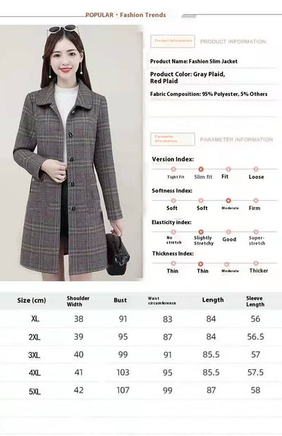 Abrigo de Lana Cuadrillé para Mujer Madura - Colección Otoño - Image 8