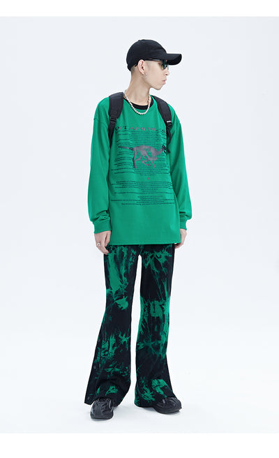 Pantalones Hombre Tie Dye Negro y Verde con Cierre de Cremallera - Image 5
