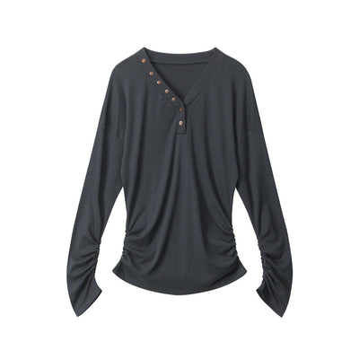 Blusa Elegante de Manga Larga con Cuello en V y Cintura Ajustada - Image 6