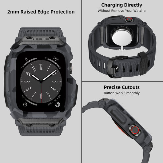 Funda Protectora Apple Watch 45/678 Generaciones Camuflaje con Correa Integrada - Image 4