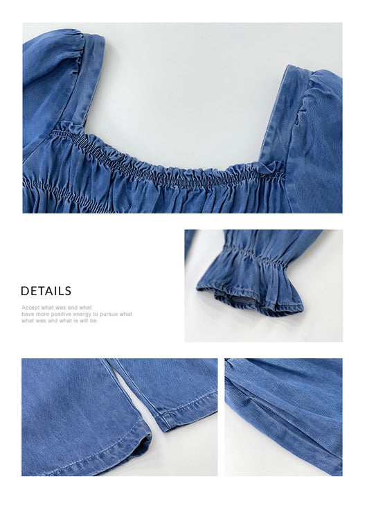 Jumpsuit de Mezclilla con Cuello Cuadrado y Detalle Fruncido para Mujer - Image 9