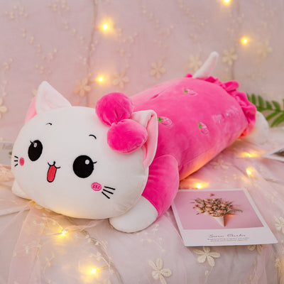 Almohada Larga de Peluche Gato con Corazón para Niñas - Image 4