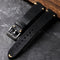 Handmade Soft Distressed Gray-brown Genuine Leather Watch Strap Black 18mm