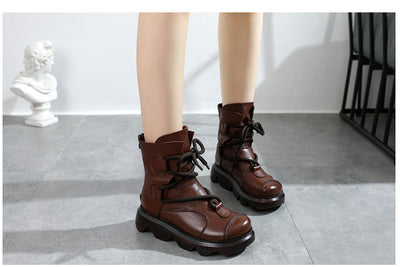 Botas Plataforma de Cuero Genuino - Estilo y Comodidad - Image 14