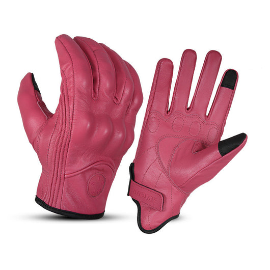 Guantes de Cuero para Motocicleta con Pantalla Táctil y Protección Anticaída - Image 11