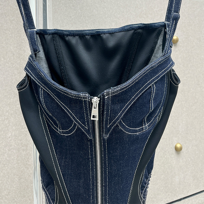 Enterizo Denim Sin Mangas Ajustado para Mujer - Image 11