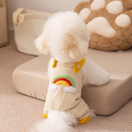 Mono Arcoíris de Pana para Perros Pequeños - Overol de Invierno - Image 4