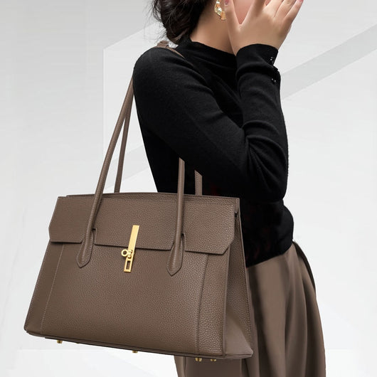 Bolso Tote de Gran Capacidad en Color Sólido para Mujer