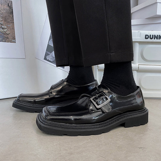 Zapatos Casuales Hombre Punta Cuadrada Brillo