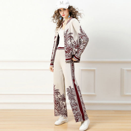 Conjunto de Dos Piezas: Cardigan Tejido y Pantalón Ancho - Image 7