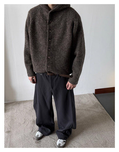 Cardigan Retro Japonés con Capucha y Botones para Hombre - Otoño Invierno - Image 8