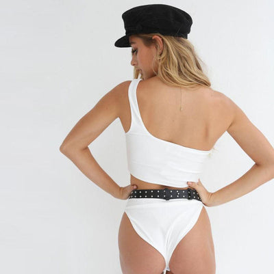 Traje de Baño Asimétrico Cropped con Espalda Descubierta - Image 12