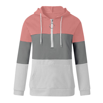 Sudadera con Capucha y Cierre de Mujer - Diseño Bicolor de Manga Larga - Image 3