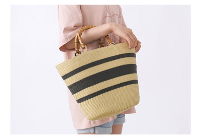 Bolso Tejido de Gran Capacidad con Diseño Artesanal en Paja - Image 11