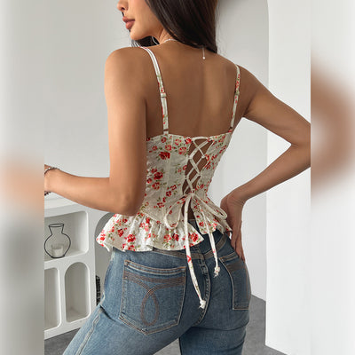 Blusa Asimétrica Floral con Volantes - Image 4