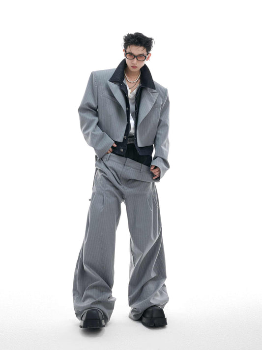 Pantalones Denim Crudo con Diseño de Rayas en Cintura y Costura Artesanal Unisex - Image 2