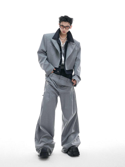 Pantalones Denim Crudo con Diseño de Rayas en Cintura y Costura Artesanal Unisex - Image 2