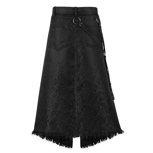 Falda Asimétrica Gótica Dark Rock Punk en Gris Ceniza - Image 4
