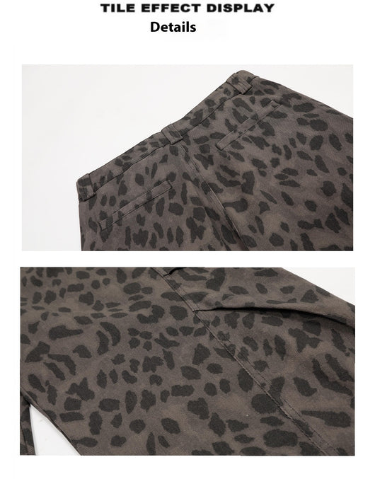 Pantalones Jeans Leopardo Retro Mujer Cintura Alta Pierna Ancha - Image 10