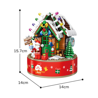 Caja de Música con Bloques Constructores Árbol de Navidad Giratorio LED Brillante DIY - Image 4