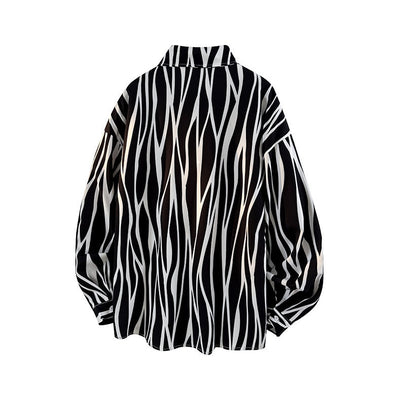 Camisa Holgada de Rayas para Hombre Talla Grande - Image 15
