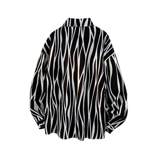 Camisa Holgada de Rayas para Hombre Talla Grande - Image 15