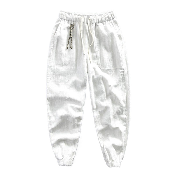 Pantalones Cortos Casuales de Algodón y Lino Relajados para Hombre