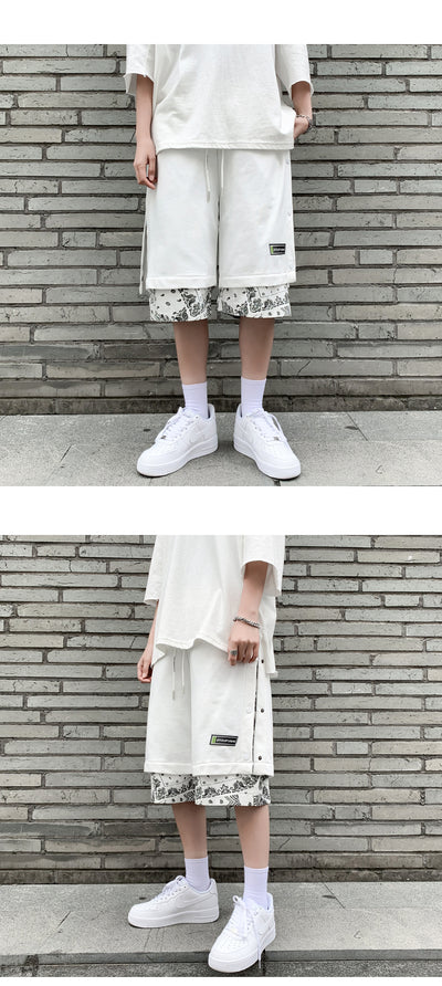 Shorts Hip Hop Estilo Hong Kong con Bordado de Flor de Anacardo - Image 12