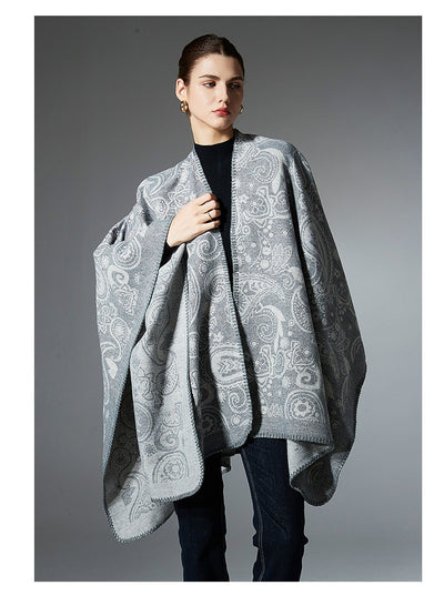 Chal Cruzado de Lana Jacquard con Estampado Paisley - Image 13