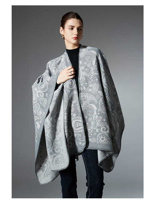 Chal Cruzado de Lana Jacquard con Estampado Paisley - Image 13