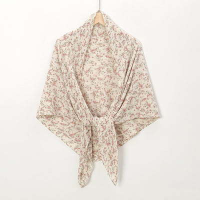 Pañuelo Cuadrado de Gasa Estampado Perla con Pliegues - Image 23
