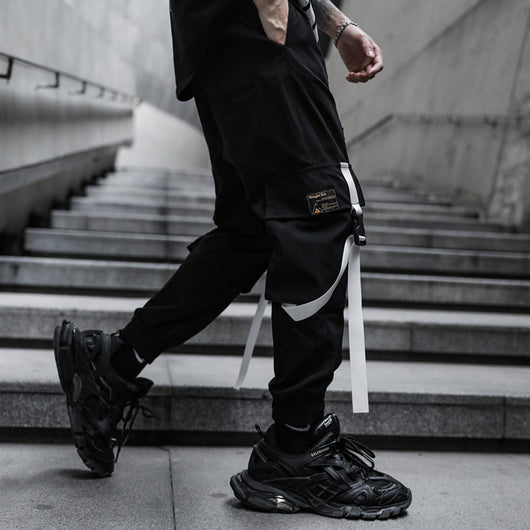 Pantalones Cargo Holgados Hip Hop Web Dark para Hombre - Image 4