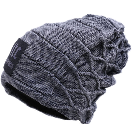 Gorro de Lana para Hombre con Forro Polar - Gorro Tejido Cálido para Otoño e Invierno