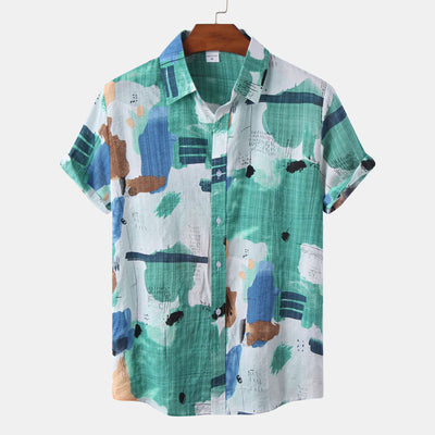 Camisa Cardigan Hawaiana de Algodón y Lino para Hombre - Image 7
