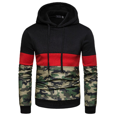 Suéter Hombre Camuflaje con Detalles de Costura y Cuello Redondo
