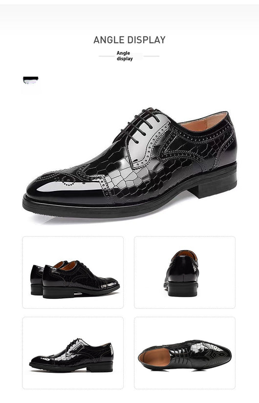 Zapatos Oxford Brogue de Cuero para Hombre - Punta Cuadrada Estilo Japonés - Image 20
