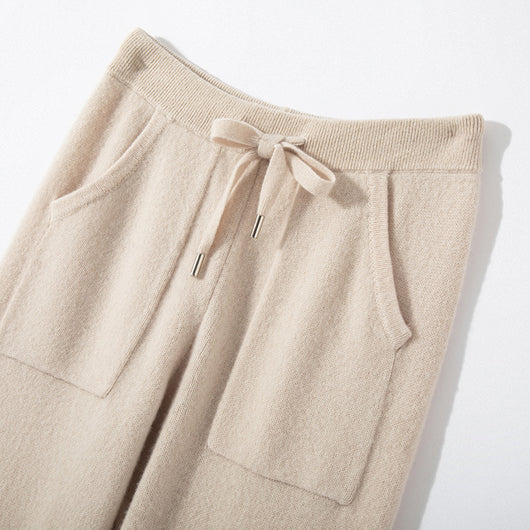 Pantalones de Punto Otoño-Invierno para Mujer, Cintura Alta Drapeado Elegante Efecto Adelgazante - Image 4