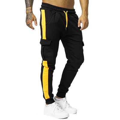 Pantalones Overol Fleece Multibolsillos con Juego de Colores para Hombre