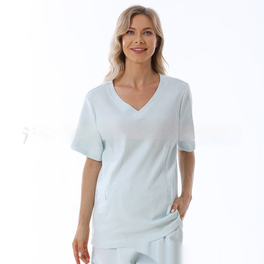 Pijama Materno Corto de Algodón Texturizado para Verano - Image 11