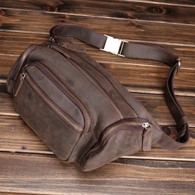 Bolsa Mensajera de Cuero Genuino Multicapa - Estilo Vintage - Image 9