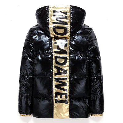 Chaqueta Acolchada Plateada Brillante para Hombre - Image 5