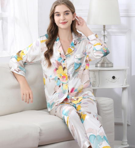Traje de Dos Piezas Talla Grande Manga Larga en Seda para Primavera y Otoño - Image 18