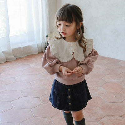 Falda Vaquera Blanca Estilo Western Corte A para Niñas - Image 4