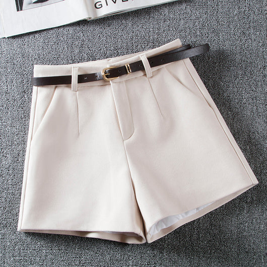 Shorts de Lana Cintura Alta Color Sólido - Image 16