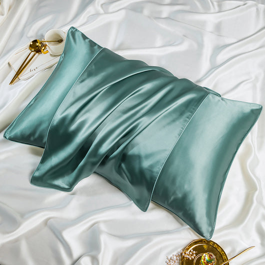 Par de Fundas de Almohada de Seda Premium Color Sólido - Image 7