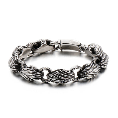 Pulsera Hoja de Acero Titanio Estilo Coreano para Hombre - Image 2
