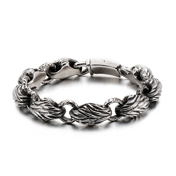Pulsera Hoja de Acero Titanio Estilo Coreano para Hombre