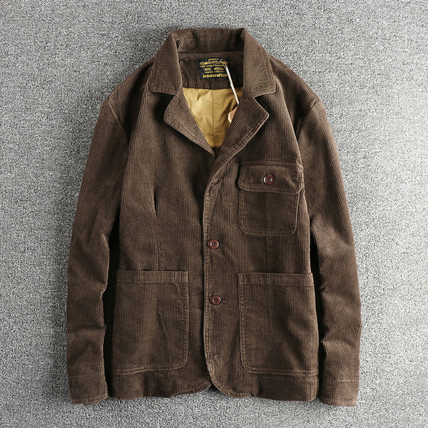 Chaqueta Retro Amekaji de Pana 100% Algodón Lavado Vintage