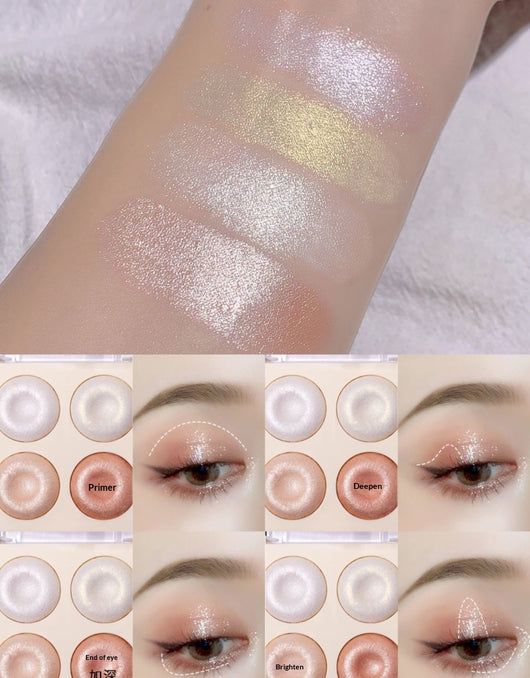 Paleta de Iluminadores Cuatro Tonos con Sombras Brillantes - Image 11